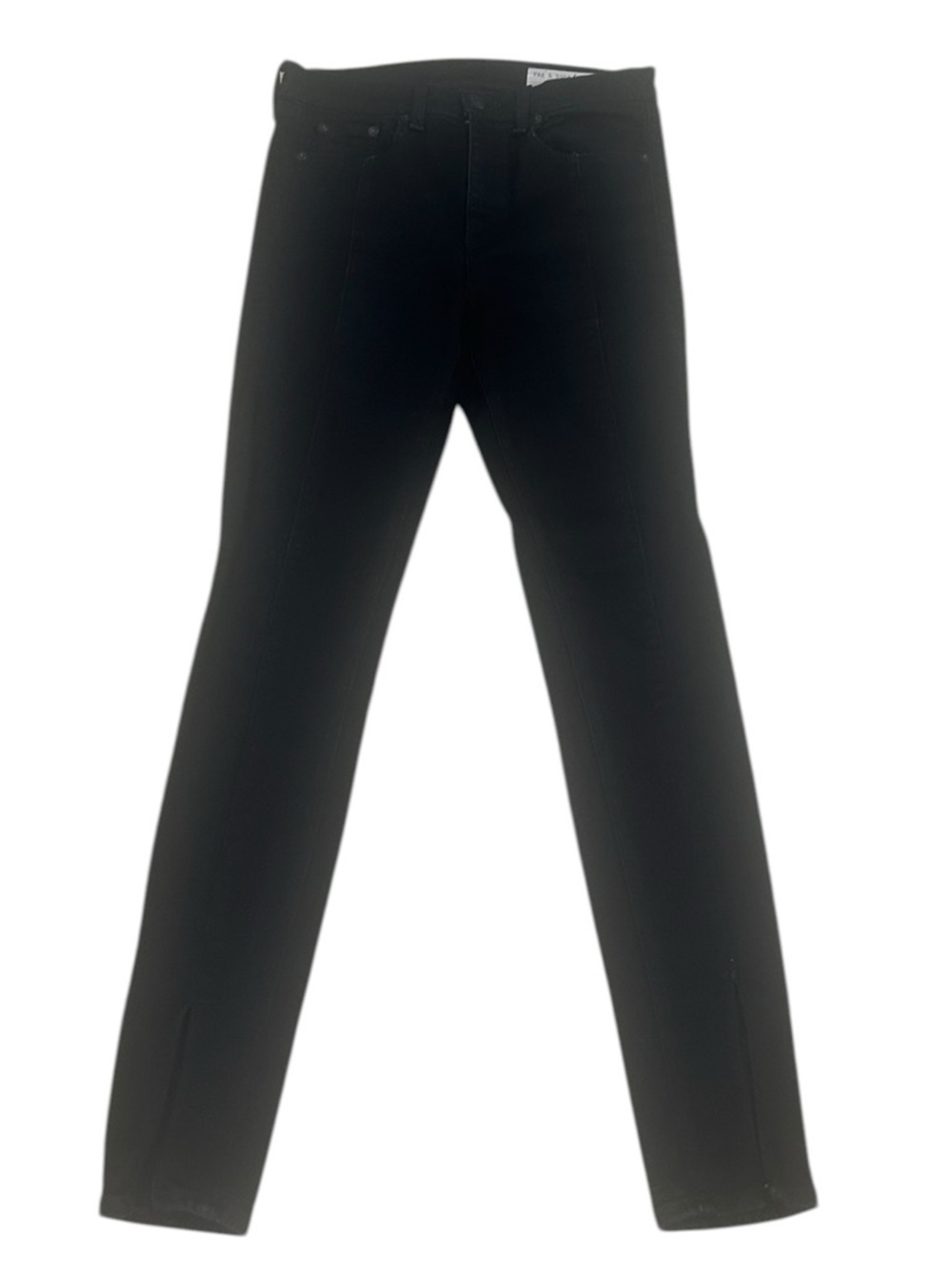 rag & bone Black stretch cotton Skinny Jeans split hem size 27